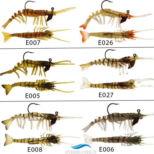 Albastar Gamba 7.62cm Silikon Karides Yem