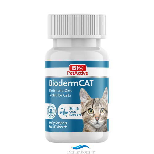 Bio Petactive Bioderm Kediler İçin Biotin Ve Çinko Tableti 100 Adet