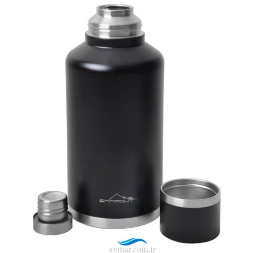 Campout Çift Katmanlı Termos 2000ml Siyah - 6