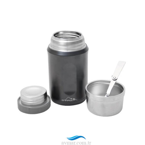 Campout Çift Katmanlı Yemek Termosu 600ml Siyah (1)
