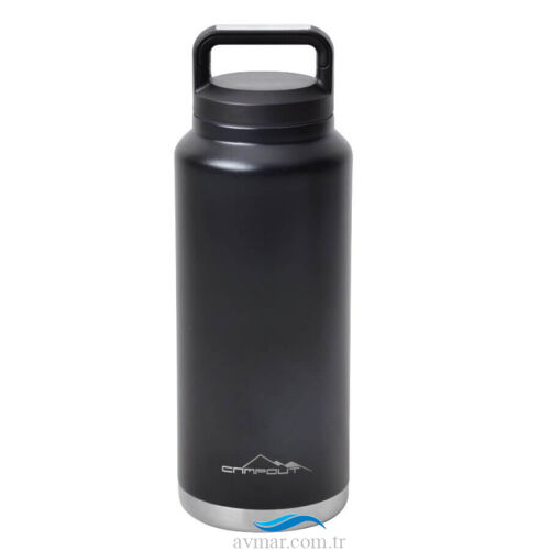 Campout Çift Katmanlı Yemek ve Buz Termosu 1000ml Siyah