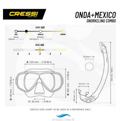 Cressi Onda Maske Mexico Şnorkel Seti Siyah - 2