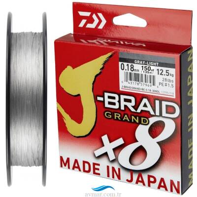 Daiwa J-Braid Grand 8B 135m Grey İp Misina - 1