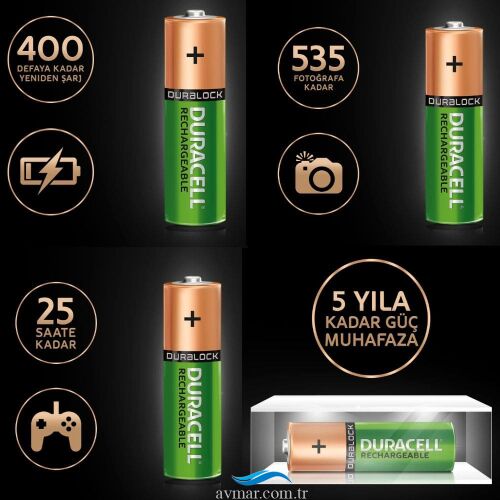Duracell Şarj Edilebilir AA 1.2V 2500 mAh Kalem Pil 2li (1)