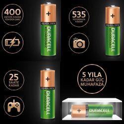 Duracell Şarj Edilebilir AA 1.2V 2500 mAh Kalem Pil 2li - 2