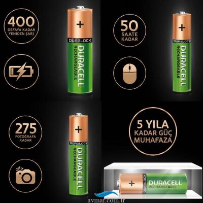 Duracell Şarj Edilebilir AAA 1.2V 900 mAh Kalem Pil 2li - 2