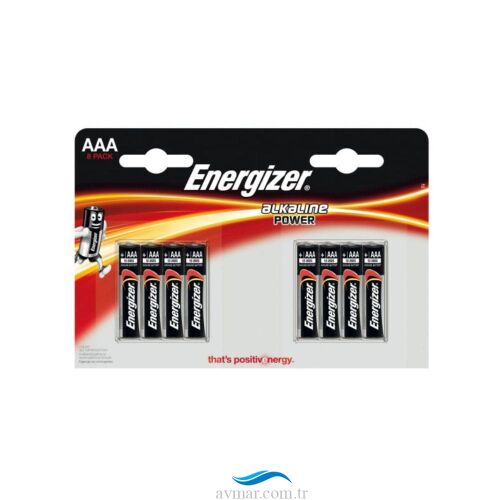 Energizer Alkalin Power AAA İnce Kalem Pil 8 Li Paket