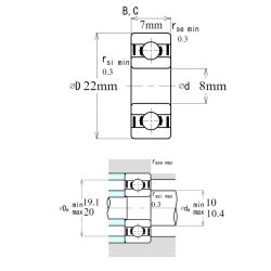 Ezo 608H ZZ C3 Minyatür Rulman 8x22x7 - 3