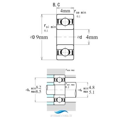 Ezo 684H ZZ Minyatür Rulman 4x9x4 - 3