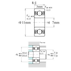 Ezo Smr 117 ZZ Minyatür Rulman 7x11x3 - 3