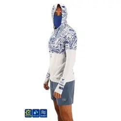 Fujin Pro Angler S26 Buff Hoodie Izohips White Blue - 1