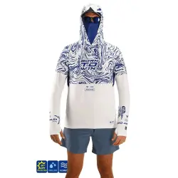 Fujin Pro Angler S26 Buff Hoodie Izohips White Blue - 2