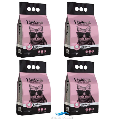 Lindocat 5Lt İnce Taneli Kedi Kumu Baby Powder 4 Lü Paket
