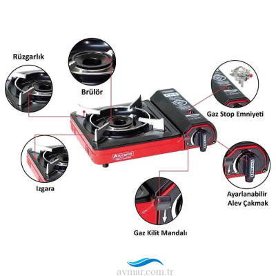 Orcamp Tekli Portatif Kamp Ocağı Gaz Stop Emniyetli - 4