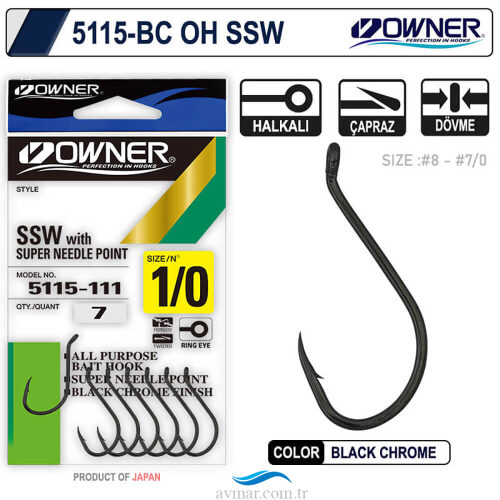 Owner 5115 SSW Black Nikel İğne