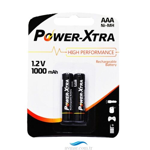 Power-Xtra Şarj Edilebilir AAA 1.2V 1000mAh Kalem Pil 2li