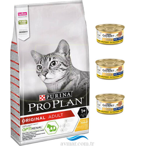 Proplan Tavuk Ve Pirinç Yetişkin Kedi Maması 3kg + 3 adet Yaş Mama