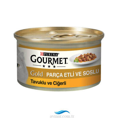 Purina Gourmet Gold Parça Etli Soslu Tavuklu Ciğerli Yaş Mama 85gr - 1