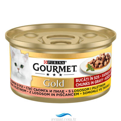 Purina Gourmet Gold Parça Somon Ve Tavukl Etli Yaş Mama 85gr - 1