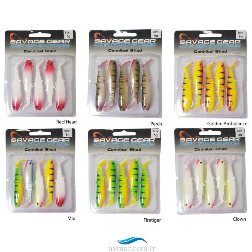 Savage Gear Cannibal 10cm Silikon Yem 4lü