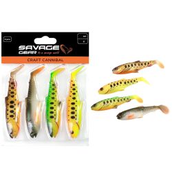 Savage Gear Craft Cannibal Paddletail 8.5cm 7gr Dark Water Mix 4lü - 2