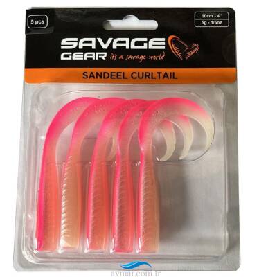 Savage Gear LB Sandeel Curltail 7cm Pink Glow 6 Adet - 1