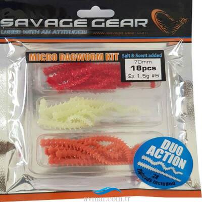 Savage Gear Micro Ragworm Kit UV 7cm LRF Suni Yem - 1