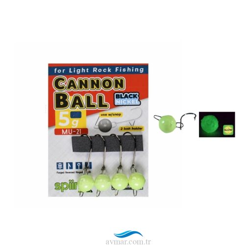 Spiinx Cannon Ball Jighead Glow 5gr