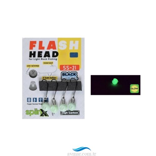 Spiinx Flash Head Jighead Glow 2gr No 10