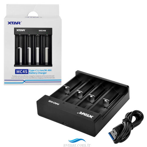 Xtar MC4S Li-ion/Ni-Mh Pil Şarj Cihazı 4lü